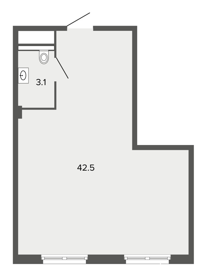 Помещение №374 - 45.6 м²